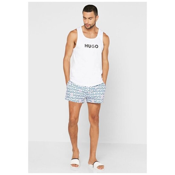 HUGO BOSS Logo-Print Swim Shorts in Blue / White Quick-Drying MENS Sz XL NWT - Picture 5 of 8